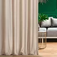 Zasłona szyta na taśmie 5 cm beżowa z miękkiej półmatowej tkaniny welwetowej