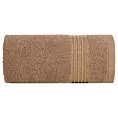 Ręcznik kąpielowy 70x140 cm bawełniany kolor brązowy zdobiony paseczkami przeszywanymi błyszczącą nicią 500 g/m2 LILA