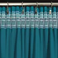 Zasłona welwetowa ciemnoturkusowa zdobiona falbanami 140x270 taśma - CHARLOTTE 1