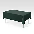 Obrus szyty ciemnozielony z gładkiej zaciemniającej tkaniny typu dimout