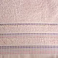 Ręcznik kąpielowy 50x90 cm bawełniany kolor różowy z ozdobnym stębnowaniem 500 g/m2 POLA