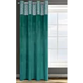 Zasłona turkusowa z aplikacją z błyszczącego welwetu 140x250 cm przelotka - AGNES - Design 91