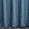 Zasłona szyta na taśmie 5 cm granatowa z tkaniny z dodatkiem połyskującej nici, z widocznym ozdobnym splotem