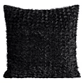 Poszewka na poduszkę 45x45 cm z tkaniny szyfonowej kolor czarny zdobiona moherową nicią TIFFANY Eva Minge