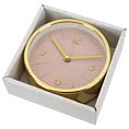 Dekoracyjny zegar stołowy w stylu vintage różowo-złoty