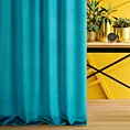Zasłona szyta na taśmie 5 cm ENYA turkusowa z miękkiej półmatowej tkaniny welwetowej