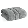 Ręcznik do rąk 30x50 cm bawełniany kolor stalowy w kontrastujące pasy 500 g/m2 DINA