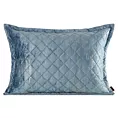 Poszewka na poduszkę 50x70 cm welwetowa niebieska, pikowana metoda hot press zdobiona błyszczącym przecieranym nadrukiem BLINK 43 Eurofirany Premium