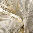 Zasłona kremowo, szampańska z nadrukiem liści, welwetowa 135x250 przelotka ARIA