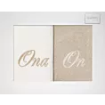 Zestaw ręczników bawełnianych na prezent 2 szt 50x90 cm z haftem ONA I ON kolor kremowy,beżowy 400 g/m2