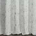 Zasłona szyta na flexach naturalno srebrzysta z tkaniny o naturalnym splocie, zdobiona błyszczcącym nadrukiem Italissima Eva Minge