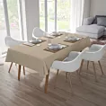 Obrus szyty LUXOR beżowy z eleganckiej lśniącej tkaniny o drobnym splocie