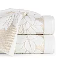 Ręcznik do rąk 30x50 cm bawełniany kolor kremowy z wytłaczaną bordiurą w kwiaty 500 g/m2 ROSE