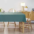 Obrus szyty DORA - HIT ciemnoturkusowy z miękkiej tkaniny o welurowej strukturze