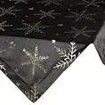 Obrus świąteczny 85x85 cm czarno, szampański welwetowy zdobiony śnieżynkami