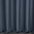 Zasłona szyta na taśmie 5 cm ciemnoniebieska z tkaniny w stylu eko o naturalnym splocie