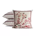 Poszewka na poduszkę 45x45 cm bawełniana, gobelinowa różowo, naturalna inspirowana japońskim motywem kwiatu wiśni THAI