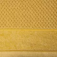 Ręcznik kąpielowy 70x140 cm bawełniany kolor musztardowy o strukturze krateczki z szeroką welurową bordiurą 500 g/m2 FRIDA