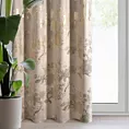 Zasłona beżowo, szampańska zdobiona nadrukiem błyszczących kwiatów 140x250 cm przelotka - CELIA