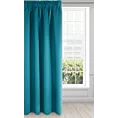 Zasłona ciemnoturkusowa z gładkiej matowej tkaniny zaciemniającej 135x270 cm taśma BLACKOUT