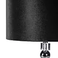 Lampa stołowa czarna NIKOL z szklaną podstawą i welwetowym abażurem