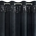 Zasłona czarna z welwetu zdobiona cekinami 140x250 cm przelotka - JASPER