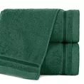 Ręcznik do rąk 40x60 cm bawełniany kolor ciemnozielony z bordiurą w pasy 500 g/m2 ABBIE