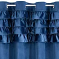 Zasłona welwetowa granatowa zdobiona falbanami 140x250 cm przelotka - ERIN