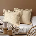 Poszewka na poduszkę 40x40 cm ażurowa jasnobeżowa  w stylu boho MIRELLA