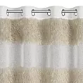 Firana biało, beżowa z etaminy zdobiona moherową nicią 140x250 cm przelotka MARGARET