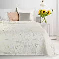 Koc 150x200 cm biało, złoty z błyszczącym nadrukiem marmurku GLAMO Design 91