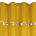 Zasłona musztardowa z aplikacją w słoniki z welwetowej tkaniny 140x250 cm przelotka - KIDS