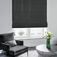 Roleta rzymska LUXOR czarna z eleganckiej lśniącej tkaniny o drobnym splocie