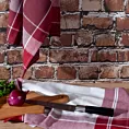 Komplet ściereczek kuchennych 2szt 50x70 cm bawełniany kolor bordowy zdobionych w subtelną kratkę 200 g/m2 MONA