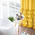 Zasłona welwetowa musztardowa zdobiona falbanami 140x250 cm taśma - CHARLOTTE