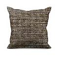 Poszewka szyta czarno srebrna z tkaniny o grubym, naturalnym splocie z połyskiem
