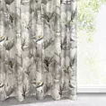 Zasłona stalowo, srebrna z kwiatowym wzorem z welwetu 140x300 cm taśma imitująca flex - SANDY