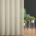 Firana szyta na taśmie fala kremowa z delikatnej w dotyku etaminy w stylu eko z efektem kreszowania, wykończona obciążnikiem