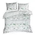 Pościel 220x200 cm bawełniana kolor biały, zielony z wzorem kwiatowym SPRING 28