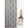 Zasłona szyta na taśmie 5 cm popielata z gładkiej tkaniny żakardowej z efektem marmuru