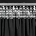 Zasłona czarna w srebrne kwiaty z błyszczącego welwetu 140x300 cm taśma - STELLA