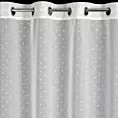 Firana biała z błyszczącej etaminy zdobiona nadrukiem kropeczek 140x250 cm przelotka DOTI