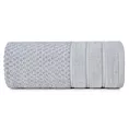 Ręcznik do rąk 30x50 cm bawełniany kolor srebrny z ozdobną bordiurą w paseczki 500 g/m2 ADORE