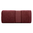 Ręcznik kąpielowy 50x90 cm bawełniany kolor bordowy z żakardową bordiurą z nowoczesnym złotym wzorem 500 g/m2 LIANA