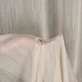 Firana szyta na taśmie 5 cm beżowa z półprzeźroczystej tkaniny z efektem deszczyku, wykończona obciążnikiem