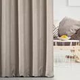 Zasłona szyta na taśmie 5 cm ciemnobeżowa z tkaniny zaciemniającej typu dimout o naturalnym splocie, z efektem melanżu