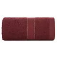Ręcznik kąpielowy 50x90 cm bawełniany kolor bordowy z bordiurą w paseczki 500 g/m2 BARI