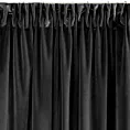 Zasłona czarna z ekskluzywnego aksamitnego welwetu 290 g/m2 140x270 cm taśma - RIA - Diva Line