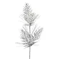 Zimowa gałązka dekoracyjna obsypana srebrnym brokatem
