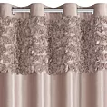 Zasłona pudrowa z welwetu zdobiona aplikacją 3D róż 140x250 cm  przelotka - ROSES Eva Minge